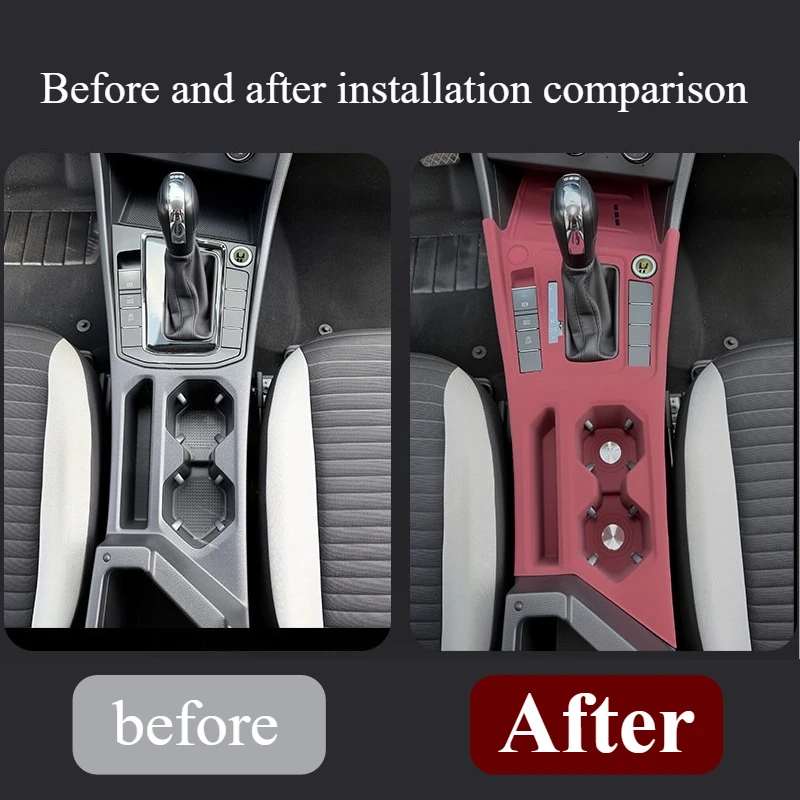 For Volkswagen Bora: Integrated Center Console Silicone Mat - Gear Shift & Cup Holder Liner, Anti-Slip Interior Trim Accessories