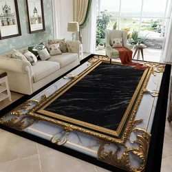 Europen Luxury Large Carpet Living Room Decoration Sofa Raea Rugs Non-slip Comfort Bedroom Bedside Rug Washable Coffee Table Mat
