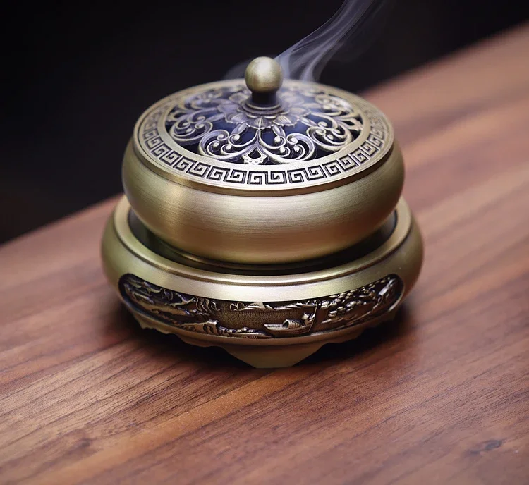 Lotus Incense Burner Household Non Pure Copper Indoor Plate Incense Sandalwood Ceremony Incense Seal Burner