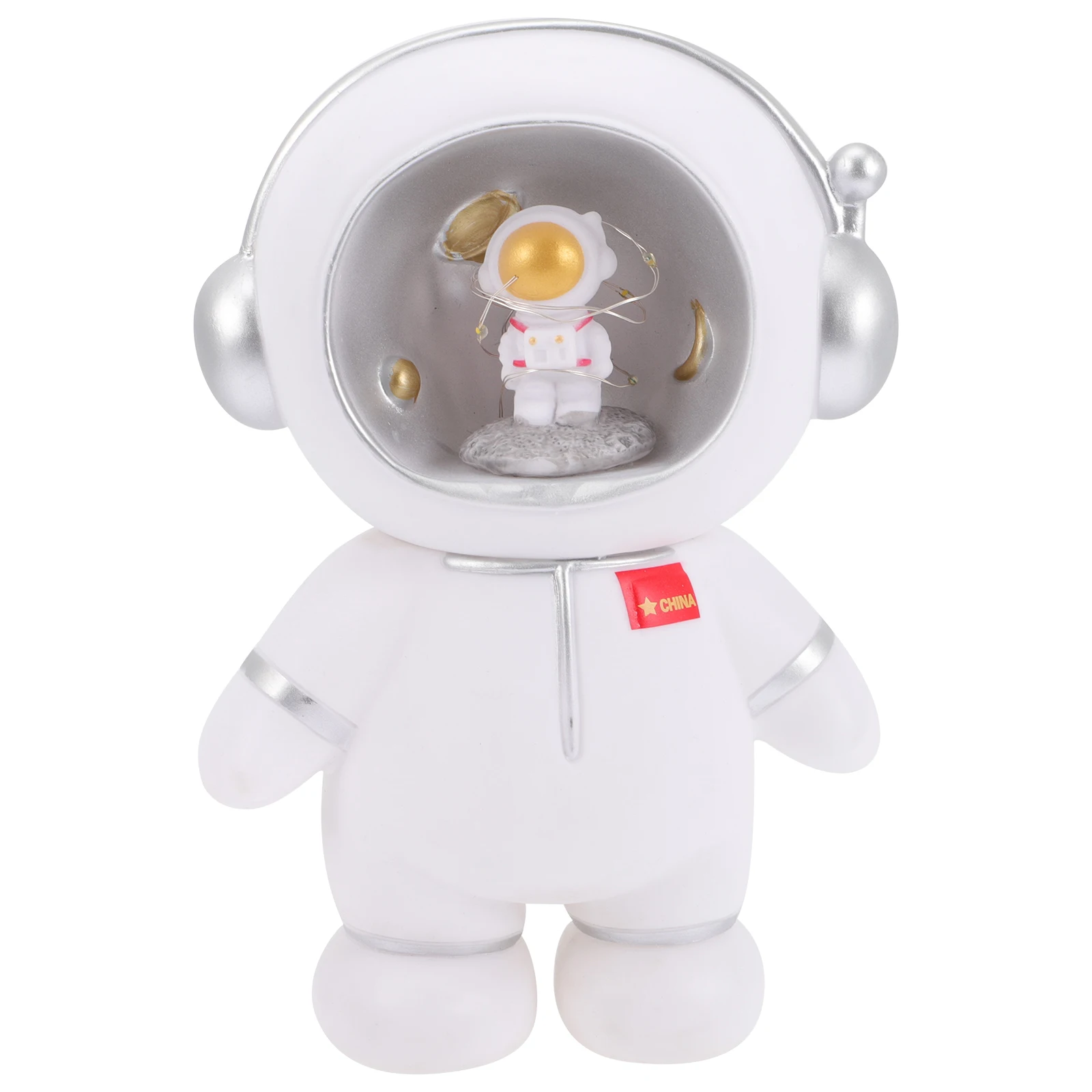 

Astronaut Night Light Bedside Lamp Children Decorative Savings Bank Vinyl naments Small White Long Lasting Premium Material