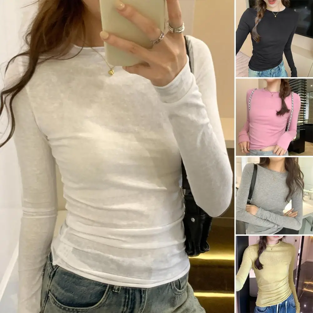 

Autumn O Neck T-shirt Women Sexy Skinny Slim Fit T-shirt Streetwear Long Sleeves Casual Versatile Female Tees Shirt Top Футболка