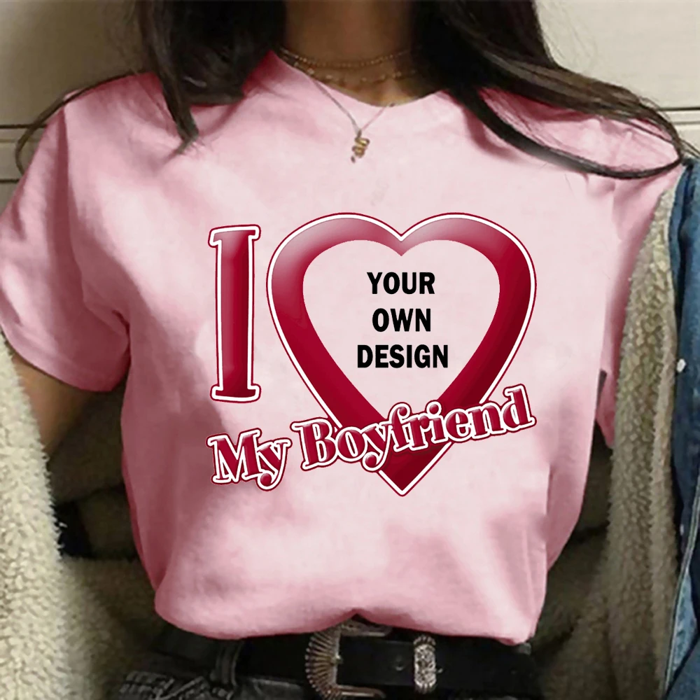 DIY I Love My Boyfriend T-shirts Short Sleeve Tee-shirts Summer Popular Comfortable Tshirt Mens Women Tees