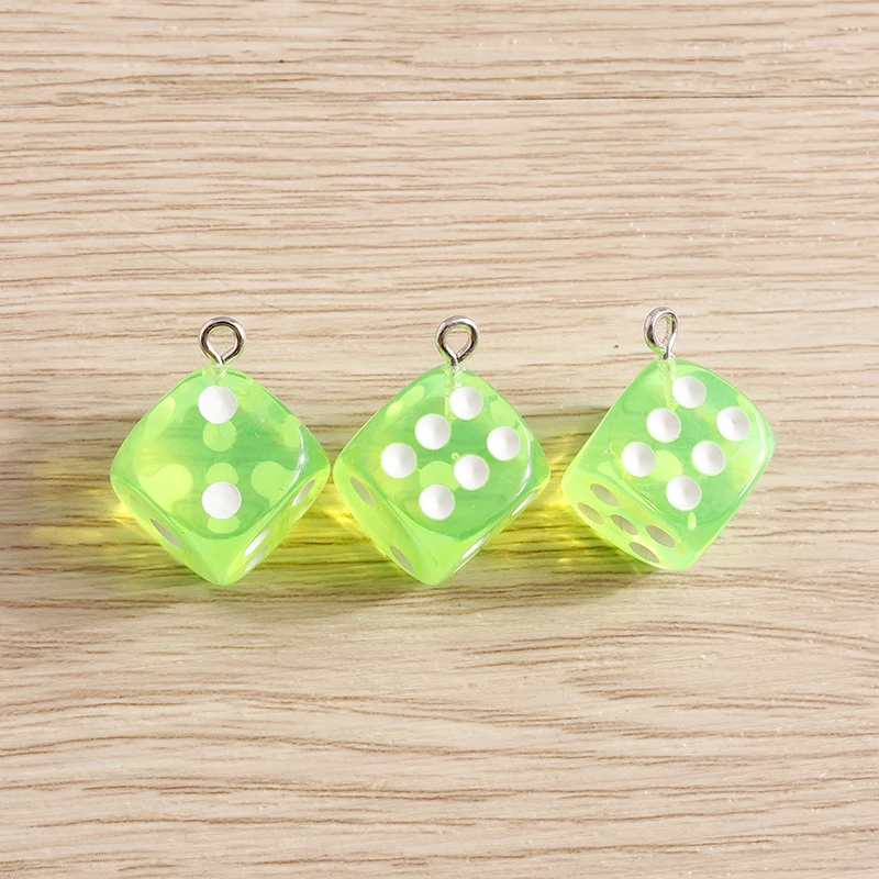 Tusember 10 Stück süße Bonbonfarben Würfel Charms für Schmuckherstellung Tropfen Ohrringe Halsketten DIY Anhänger handgefertigte Accessoires – Detail 6