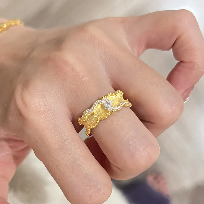 

Изысканное женское кольцо с бриллиантом в форме глаза, в винтажном стиле, с волнообразным узором, модное ювелирное украшение