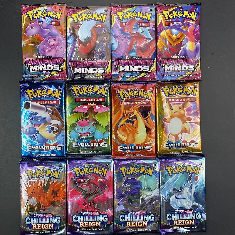 20pcs English Pokemon Card TCG:Evolutions Booster Box Trading Game Collection Children Toys