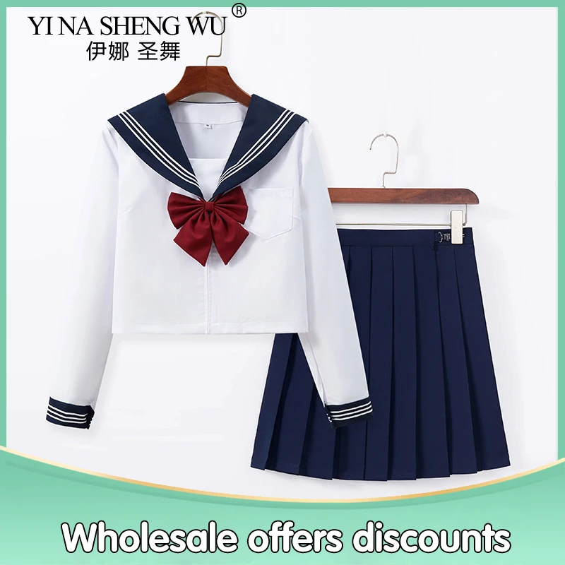 Japanese JK Uniform Orthodox Basic Style Sailor Suit Kansai Collar College Style Suit Cosplay School Students Clothing Uniform