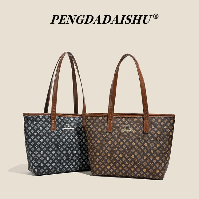 

Women's Handbag Made Of Creek-Printed Leather Boasting Peru Commuter Vintage Spacious Daily Look​