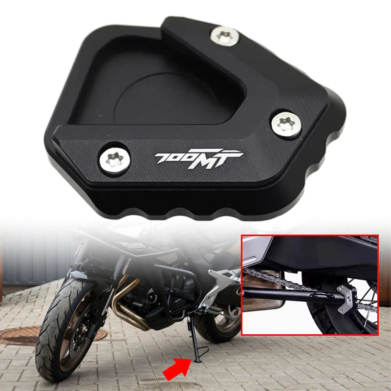 

Motorcycle Accessories CNC Aluminium Alloy Side Stand Support Foot Kick Enlarger Cover Fit For CFMOTO 700MT MT700 CF700MT 2024-