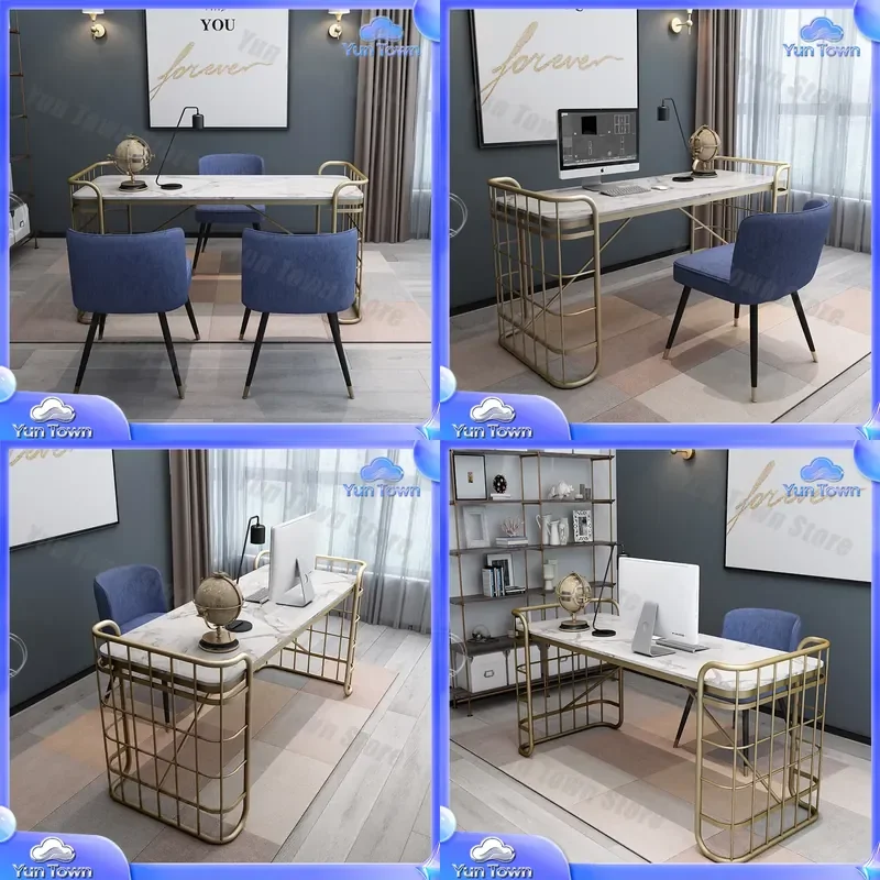 Nordic Marble Computer Desk for Home Office Study Writing Desk for Manager Reception Creative Single Desk for Small Space