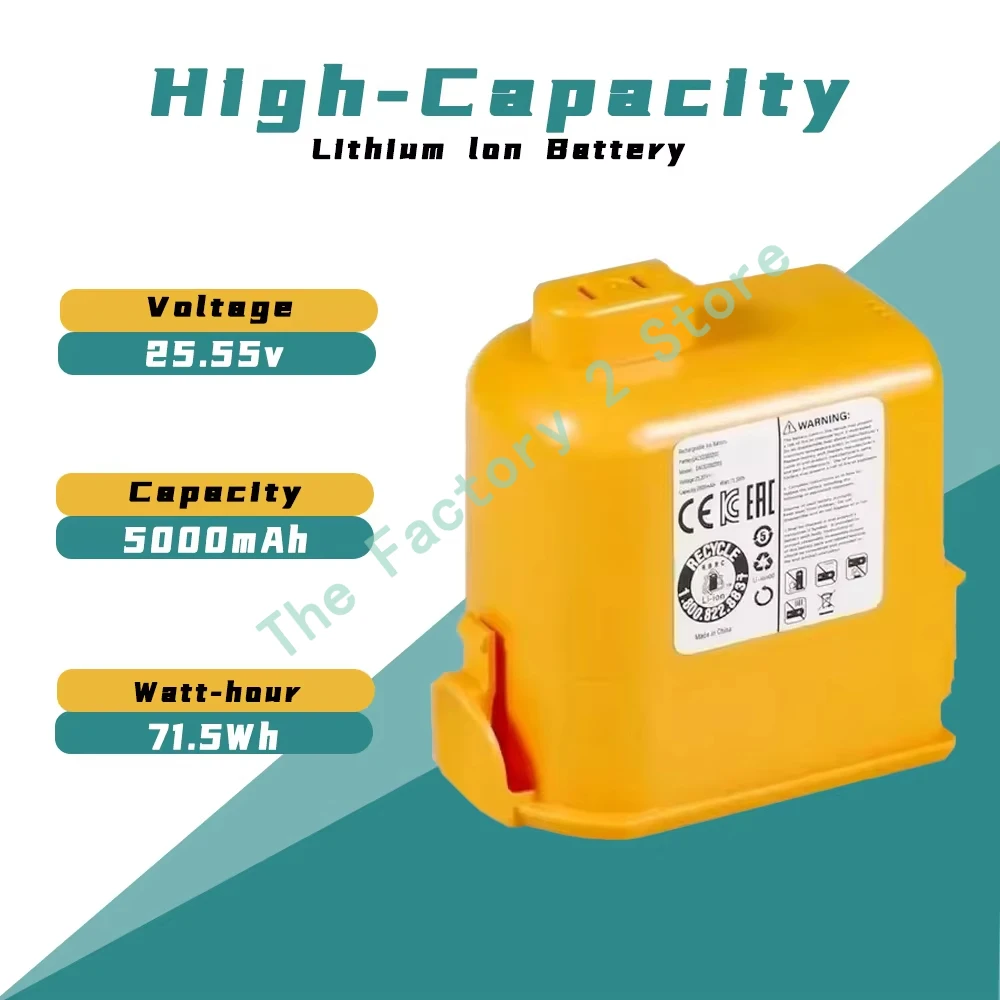 25.5V 5000mAh Vacuum Cleaner Battery for LG EAC63758601, EAC63382202, MEV65921201, EAC63382204 Cord Zero A9, A9+, A9 Plus