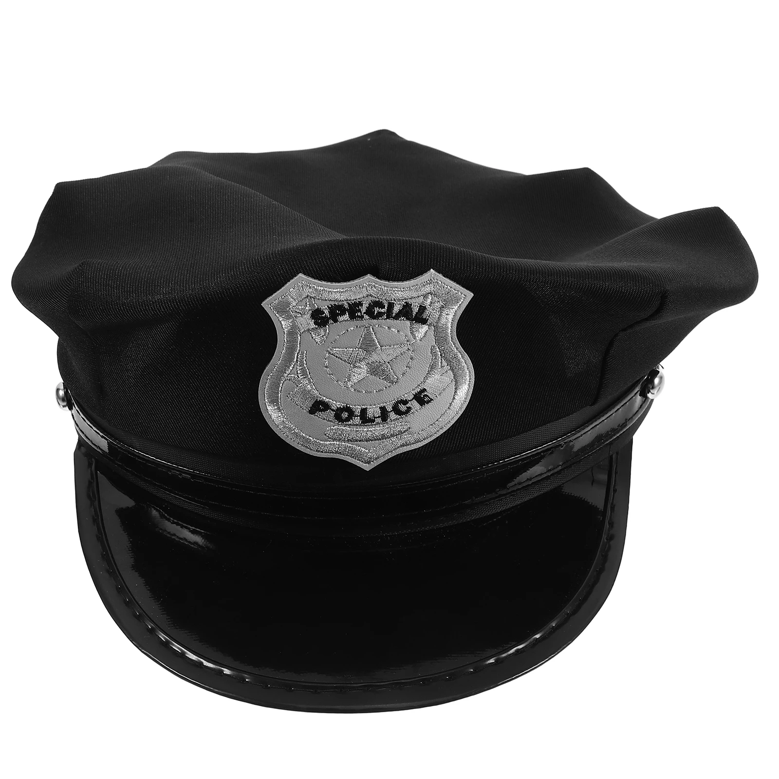 

1pc Police Hat Premium Badge Cap Unisex Lightweight Breathable For Party Cosplay Performance Stage Show Masquerade Costume