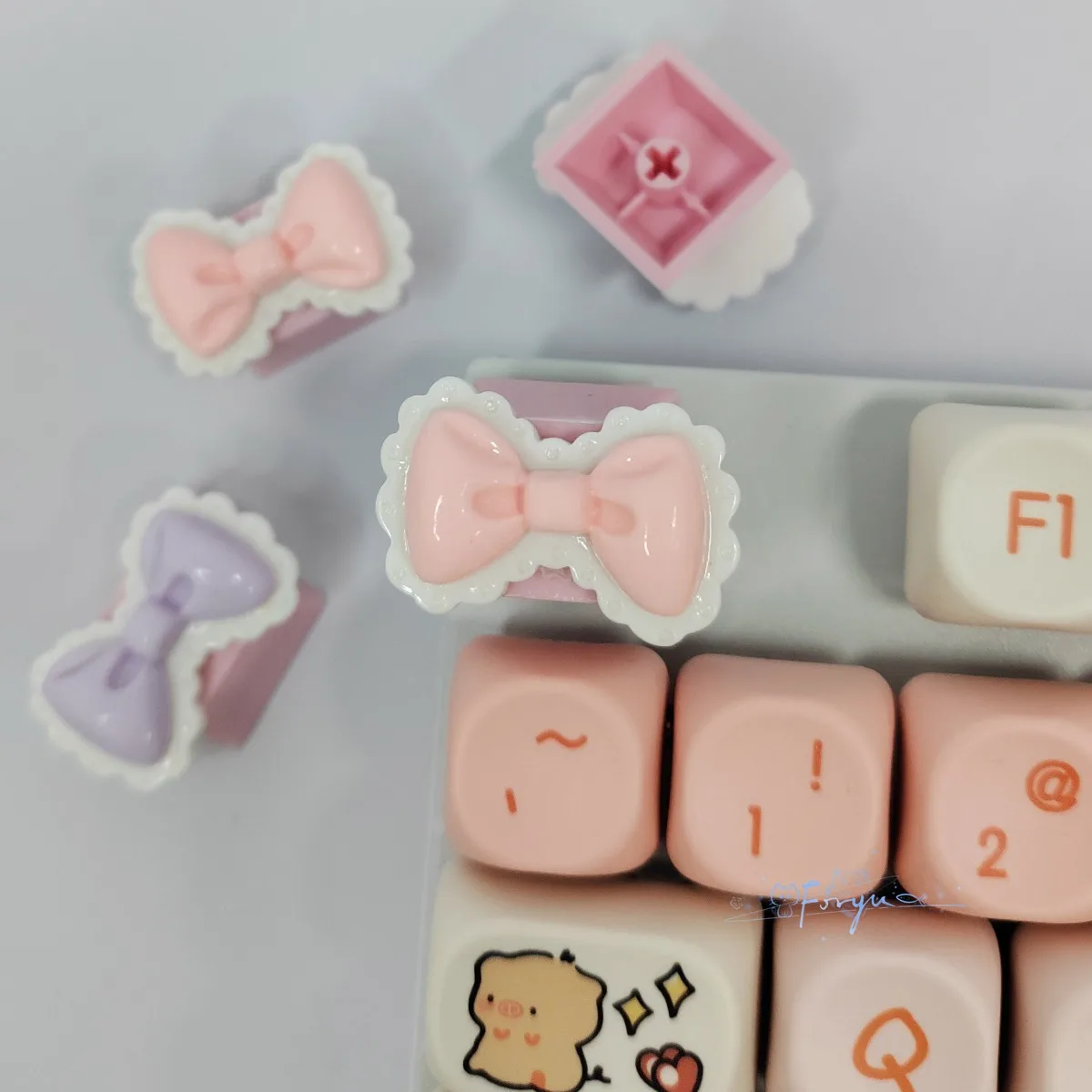 ESC Game Keycap Bowknot Cute Replacement DIY Keycaps For MX Switch Mechanical Keyboard Office Gaming Accessories Friend Gift