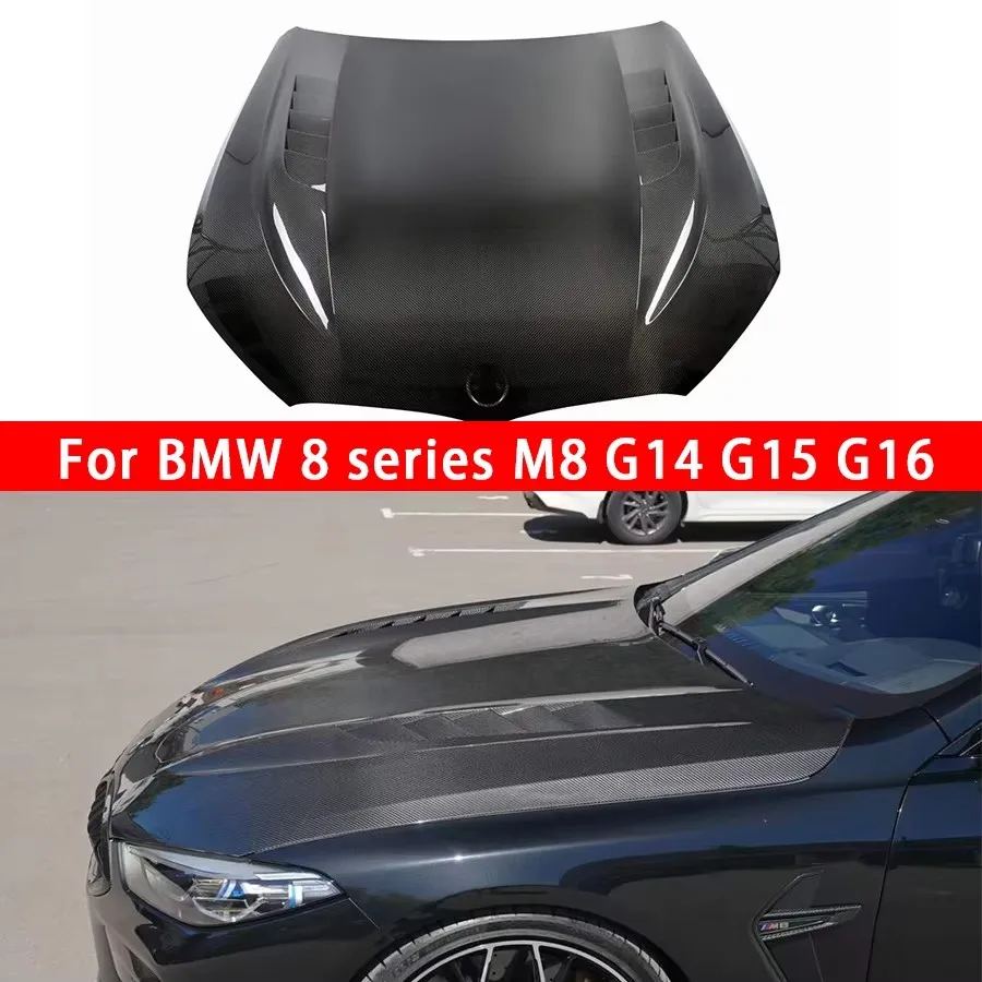 For BMW 8 Series M8 G14 G15 G16 Carbon Fiber Hood Engine Cover Hood Car Headliner Hood Cover Upgrade body kit