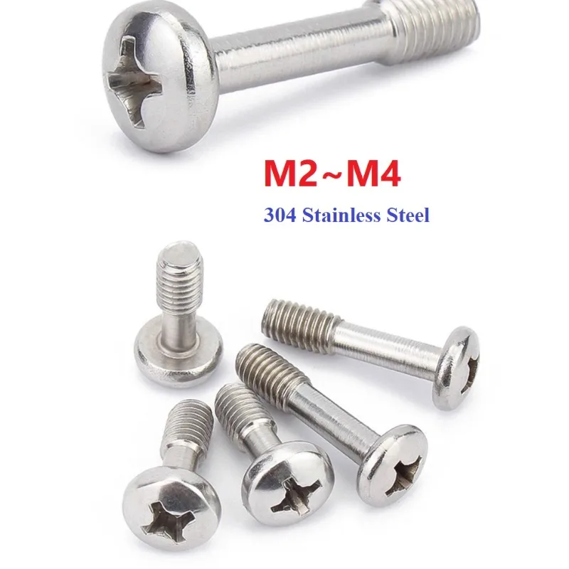 304 Stainless Steel Pan Head Cross Screw / Round Head Anti Loosening Bolt Half Tooth M2 M2.5 M3 M4