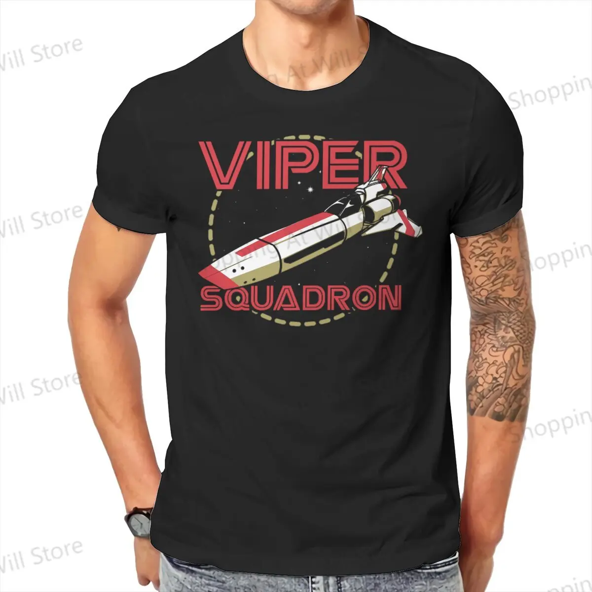 Battlestar Galactica Summer Men's and Women's T-shirts Viper Squadron O neck short sleeved T-shirt Street Clothing S-6XL