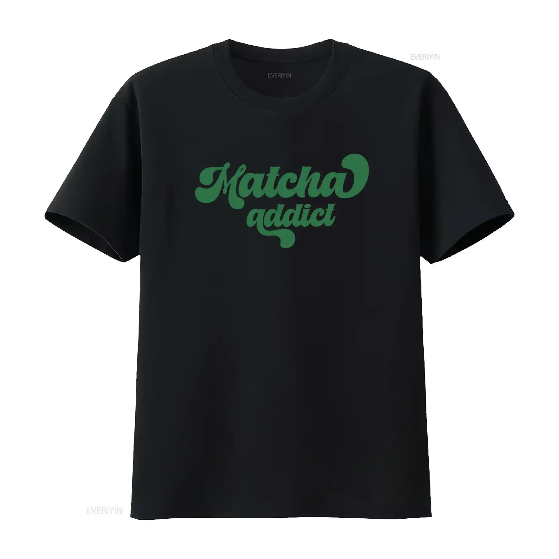 Retro Matcha-Liebhaber T-Shirt Grüner Tee Latte Eiskaffee Trendiges Ästhetisches Design für Baristas Vintage Gewaschen Weich Stilvoll