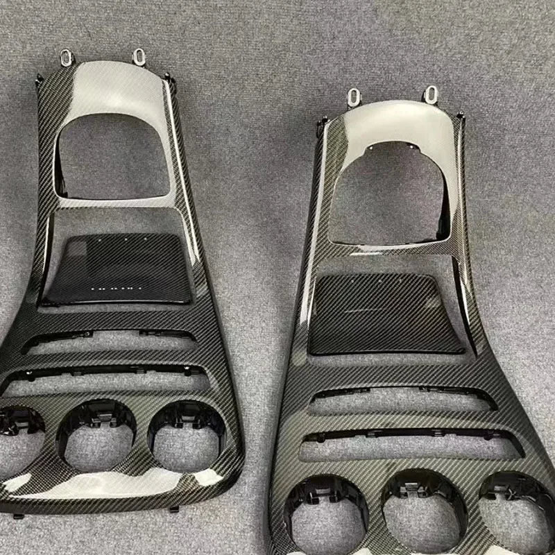 لمرسيدس بنز C الفئة W205 W206 GLC X253 2015-2021 أجزاء الجسم 100% ألياف الكربون الحقيقية سيارة لوحة وحدة التحكم المركزية ل 2015-2020 #4