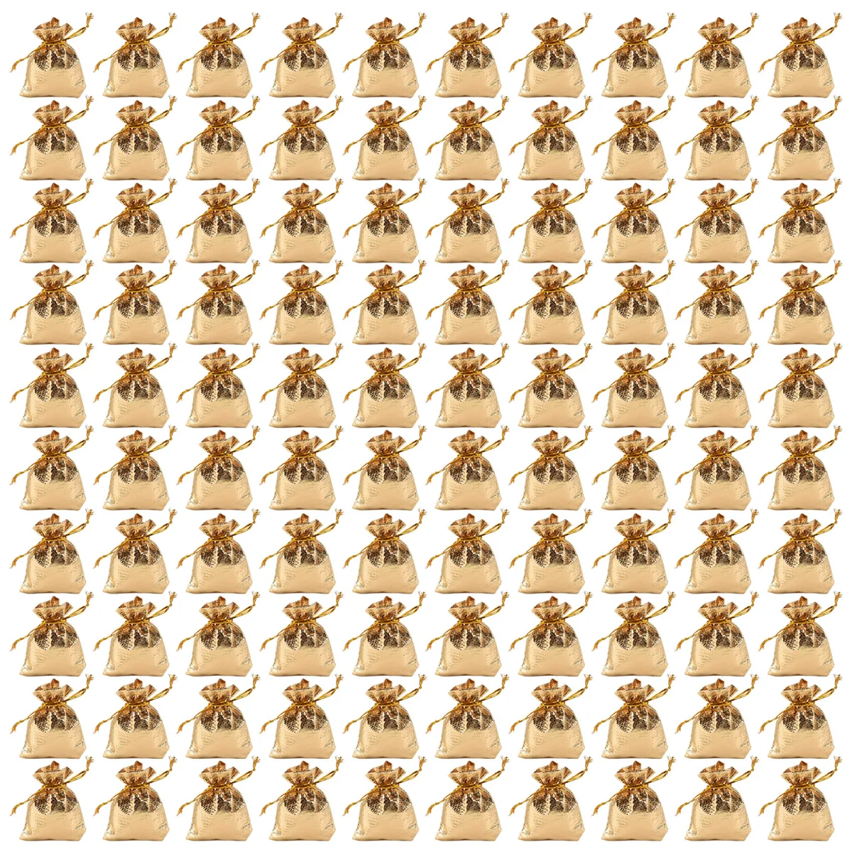 100 шт., сумка из органзы из золотой фольги, подарочные пакеты для конфет, свадебный подарочный пакет, подарочная упаковка, сумка на шнурке 5x7 см