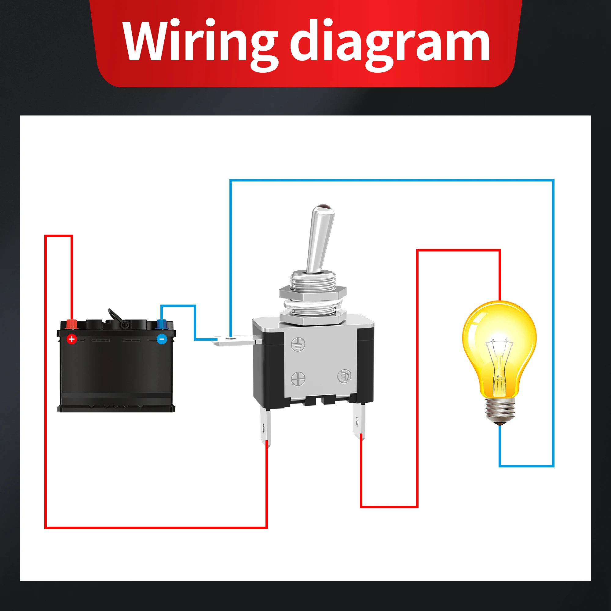 Toggle Switch 12V DC 20A Lighted Toggle Switch 3 Pin ON/Off SPST LED Illuminated with Mounting Panel Aircraft Safety Cover