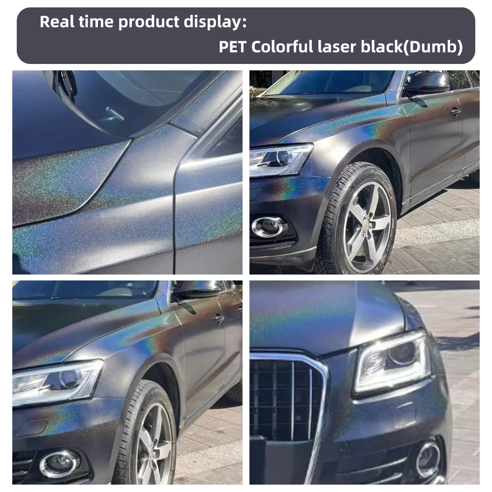 Matte Colorful Laser Black Ful - Car Vinyl Wrap Roll 1.52X18M review and price