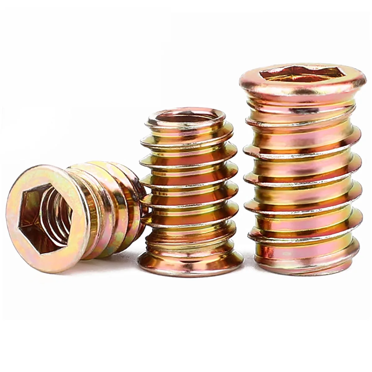 Carbon Steel Hexagonal Drive Head Thread Embedded Insert Nut Inner Diameter 5/6/8/10mm