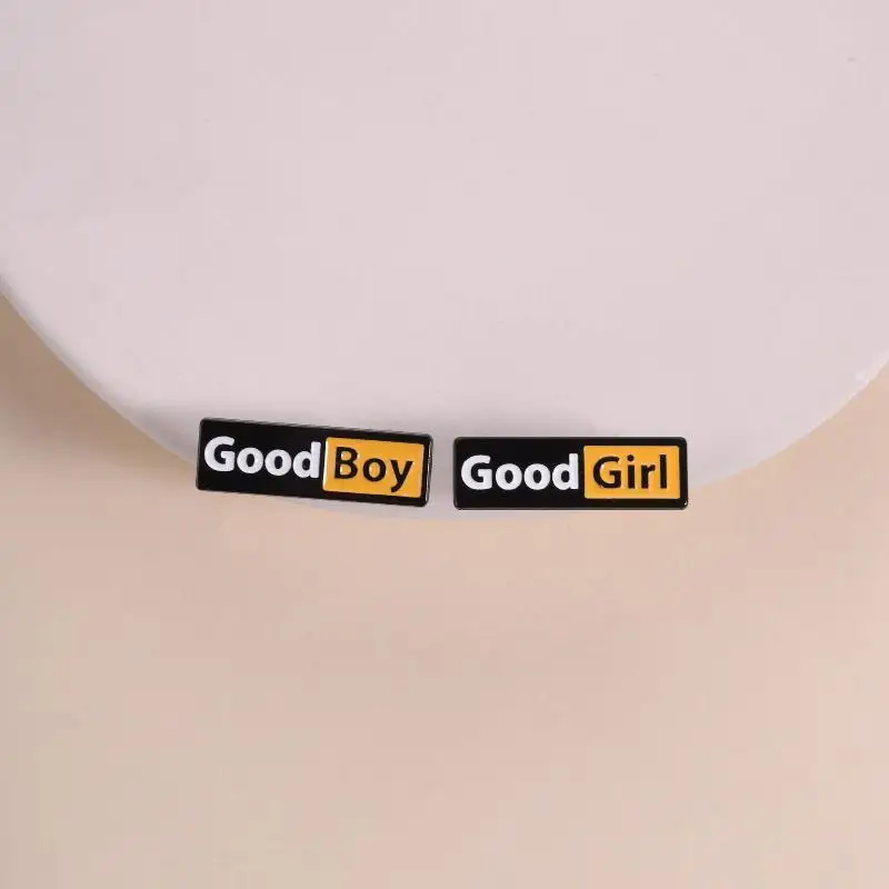 Good Boy & Girl Identity Enamel Pin Fun Unisex Fashion Accessory Daily Wear Jewelry Gift For Friend Stylish Clothing Decoration