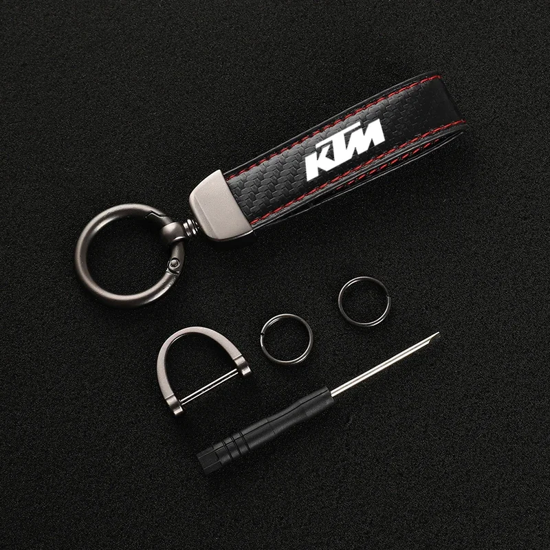 Leather Motorcycle keychain Horseshoe Buckle Jewelry for  KTM Duke 125 200 390 690 990 1290 RC390 RC200 RC125