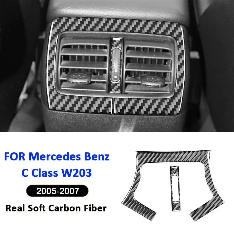 

For Mercedes Benz C Class W203 2005-2007 Carbon Fiber Car Rear Air Outlet Vent Frame Decorative Modification Interior Sticker