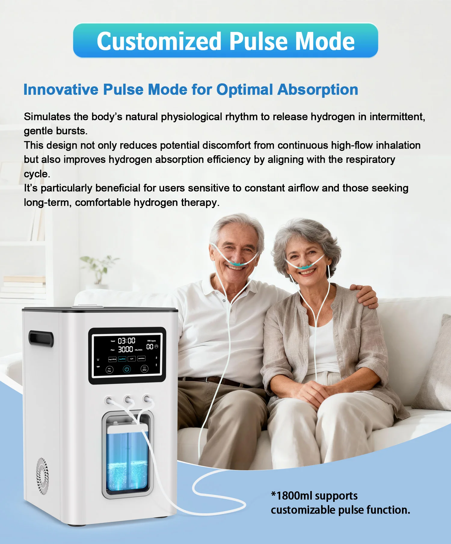 SUYZEKO Wasserstoff-Inhalationsgerät 1800ml H2 O2 Generator PEM Hochreines Wasserstoffwasser-Gerät für Wellness zu Hause – Detail 13
