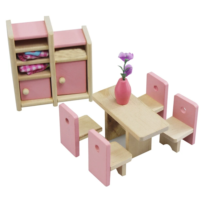 

1 Set Delicate Kids Pretend Role Wooden Toy Dollhouse Miniature Children's Educational Toy House