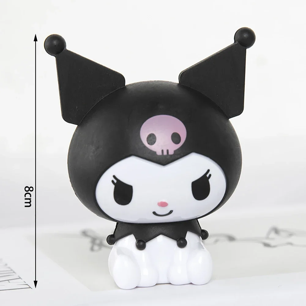 Sanrio 8Cm Figure Anime Kawaii Cinnamoroll Kuromi Hello Kitty Cat Cake Action Collection Christmas Gifts Toys For Children