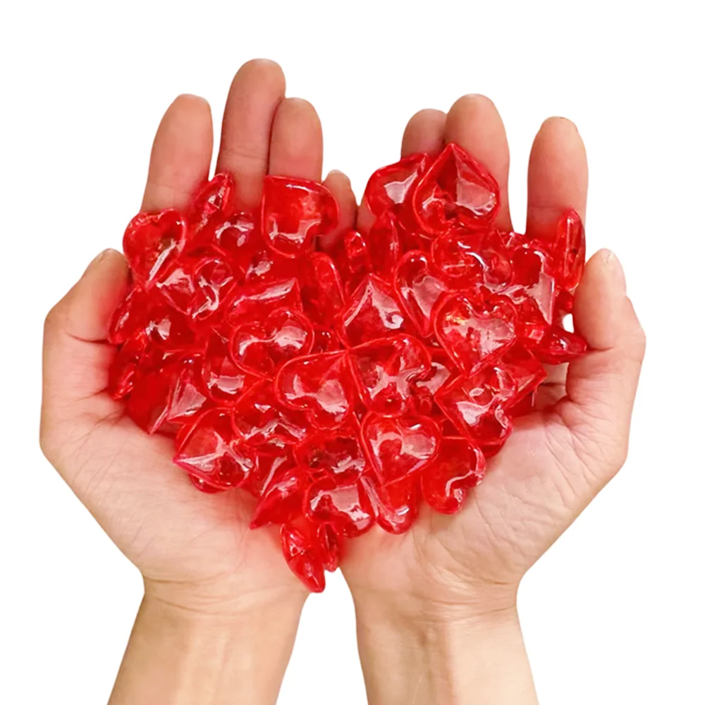 30-100 Pcs Mini Acrylic Red Heart Valentine\'s Day Gift Proposal Confession Wedding Party Evening Gift Pack Desktop Decoration