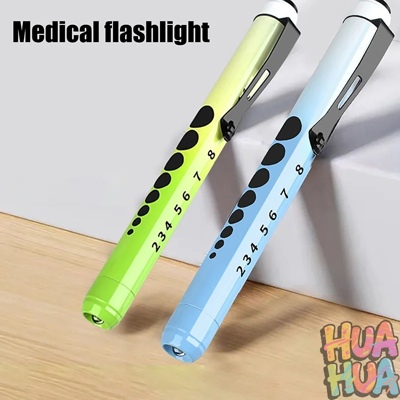 YYYYY قابلة لإعادة الاستخدام LED الطبية Penlight مصباح يدوي مع مقياس التلميذ جيب كليب القلم ضوء الشعلة مصباح للممرضات الأطباء القراءة العمل #5