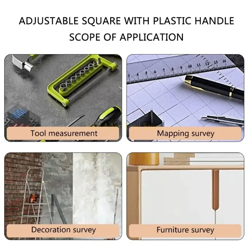 A2BE Finder Activity Stractor Measure Retustable Woodworking Square Carpenter с пластиковой ручкой
