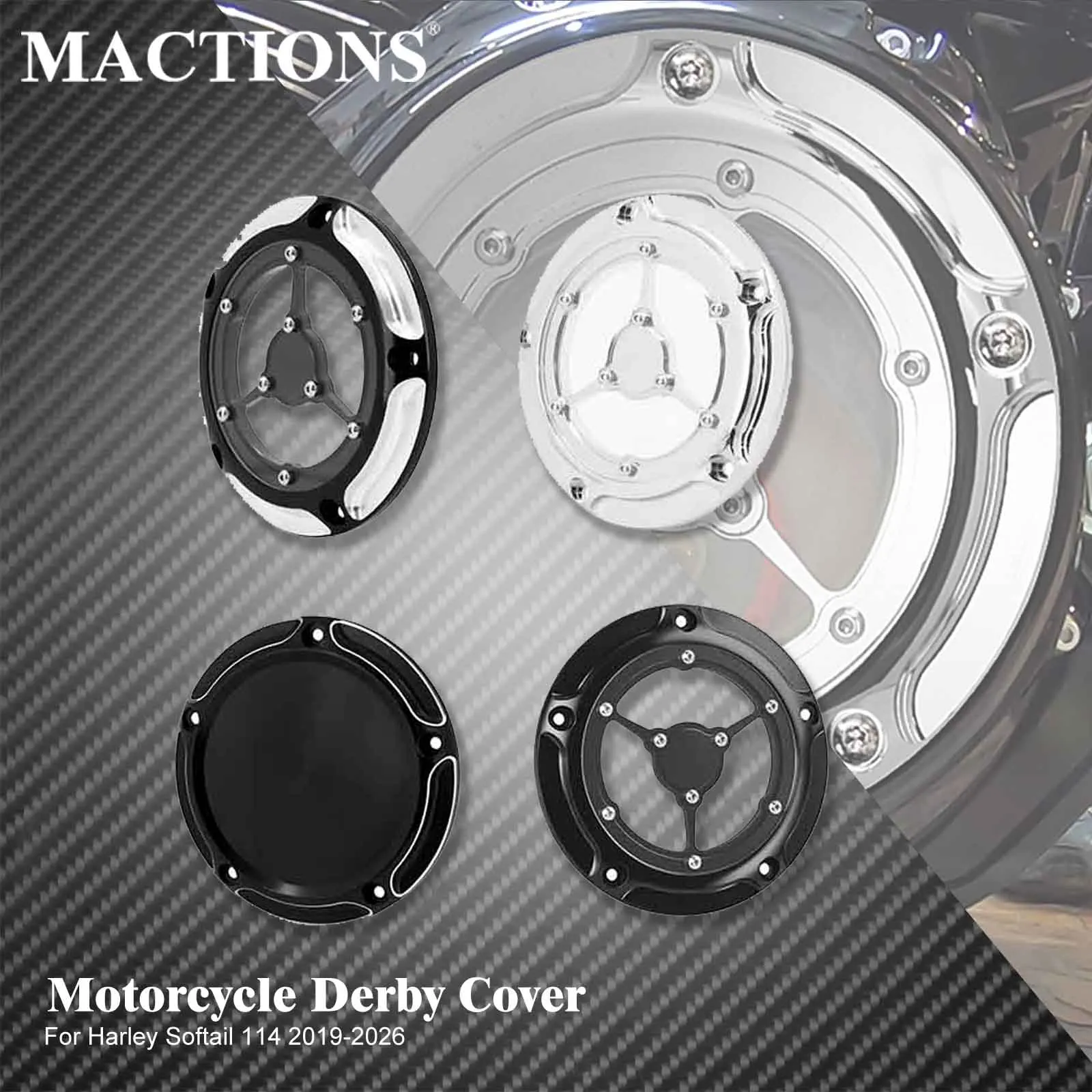 Motorcycle 5 Holes Derby Cover Clutch Engine Cover For Harley Softail 114 2019-2026 Fat Boy Heritage Breakout Low Rider S FLSB
