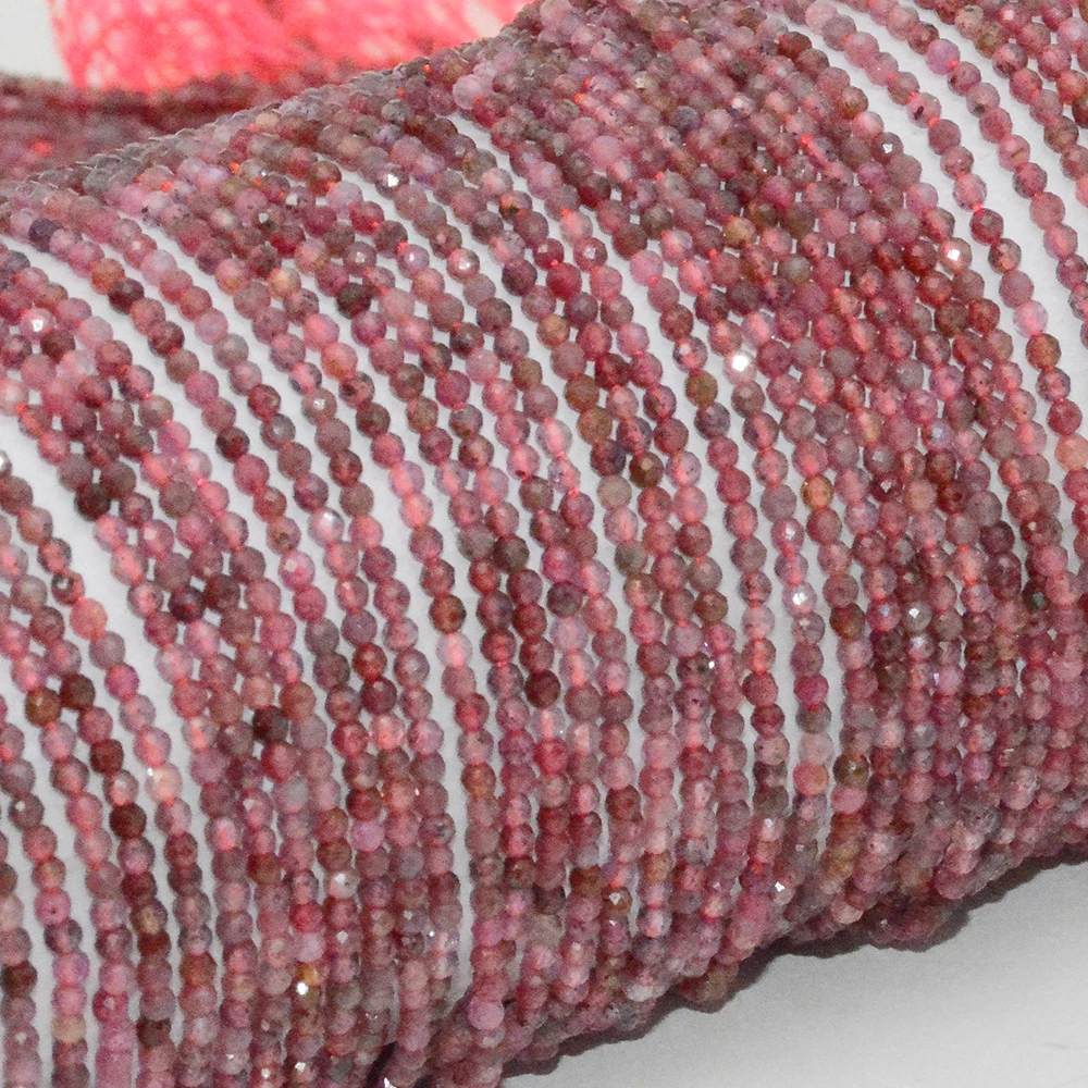 Natural Ruby From Sri Lanka Faceted Round Beads 2mm