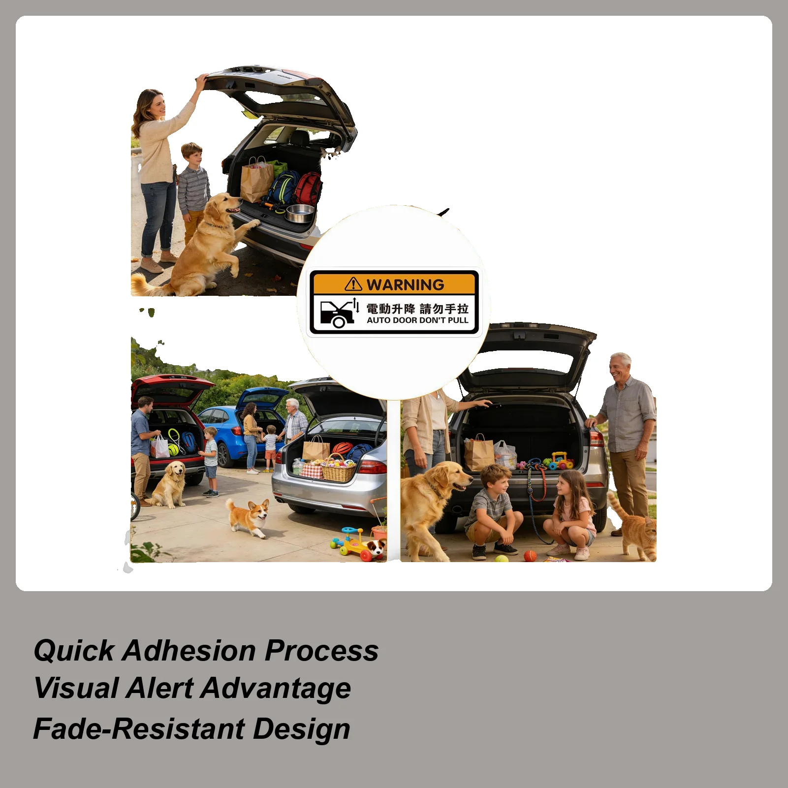 Car Sticker For Door Tailgate Warning Supplies Trunk Tailgate Decals For Fleet Managers Drivers SUVs Parking Lot Garage Daily