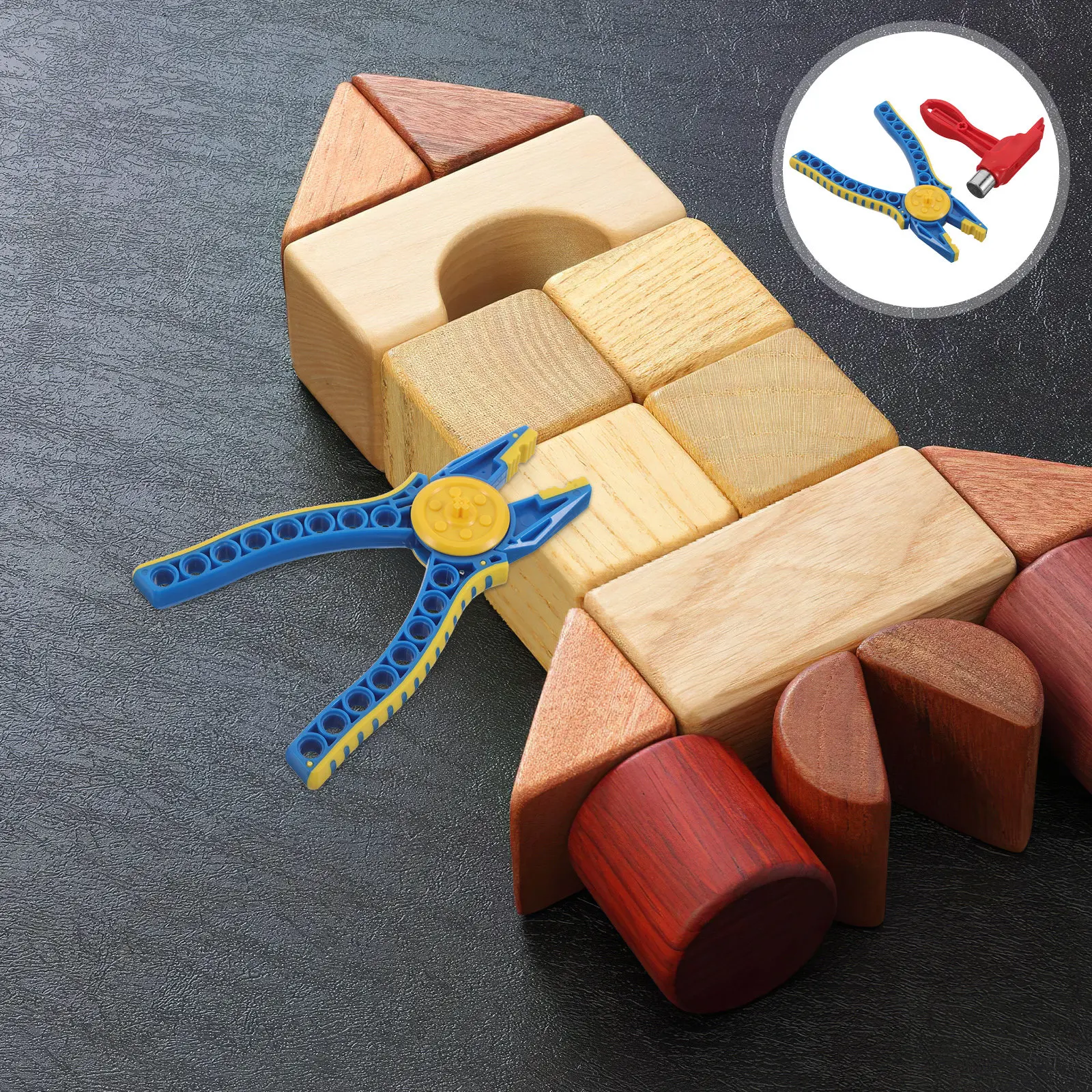 

2Pcs Brick Separator Hammer Tongs Set Ergonomic Non-Slip Handle Building Block Disassembly Separator Tool Mini Brick Removal