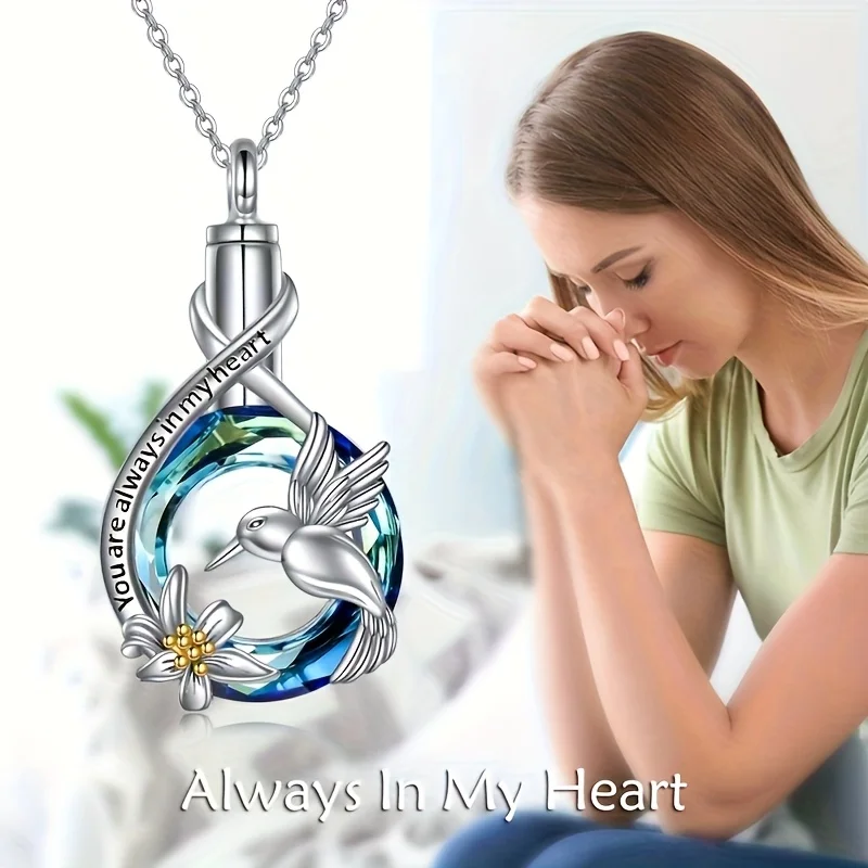 1PCS Kolibri Urne Halskette für Urne Asche für Frauen Niedlichen Tier Feuerbestattung Schmuck Erinnerung Geschenk für Weihnachten – Detail 5