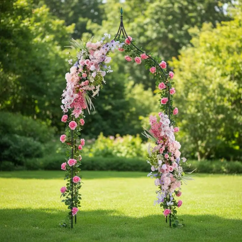 

9.5 Feet Decorative Metal Garden Arch for Vine Rose Climbing Wedding Ceremony Party Decoration
