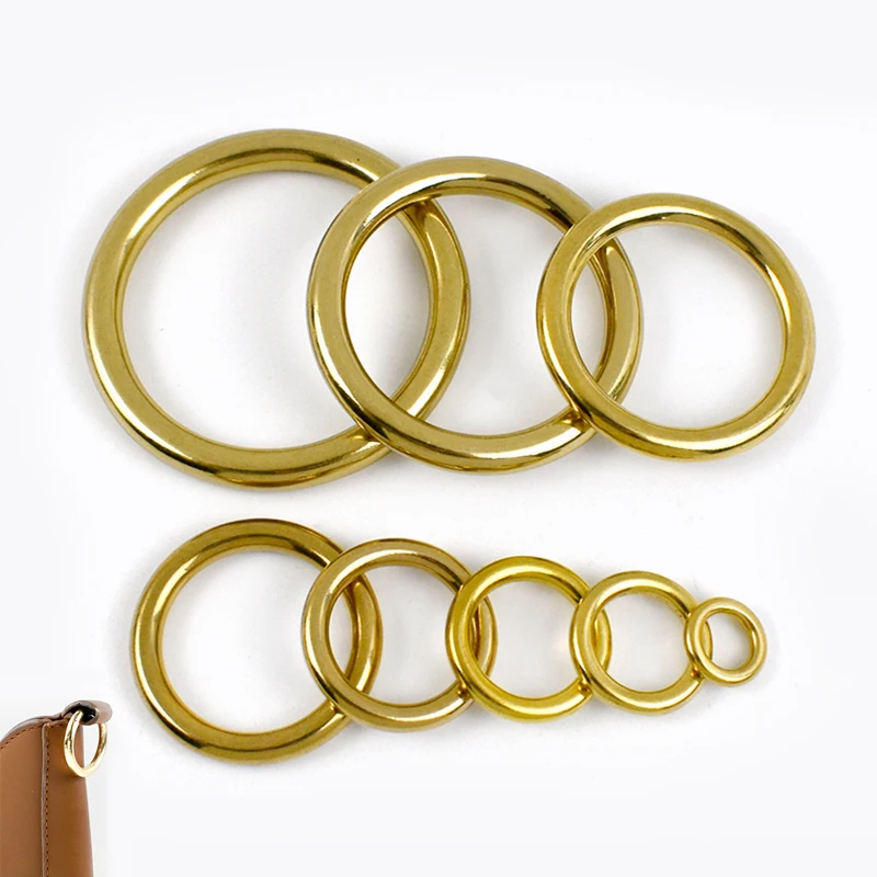 

2/5Pcs 8-51mm Solid Brass O Ring Buckle Webbing Belt Bag Strap Loop Hook Pet Collar Keychain Clasp Leather Hardware Accessories