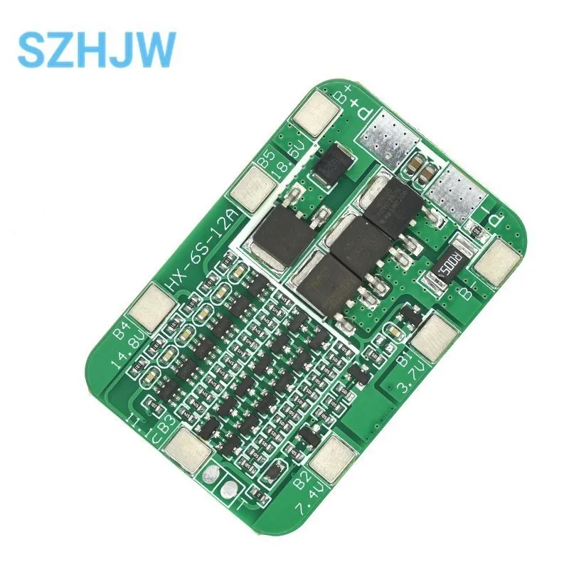 6S 15A 24V PCB BMS Protection Board 22.2V/25.2V 18650/2700 Li-ion Lithium-ion Battery Balance Protection Board 