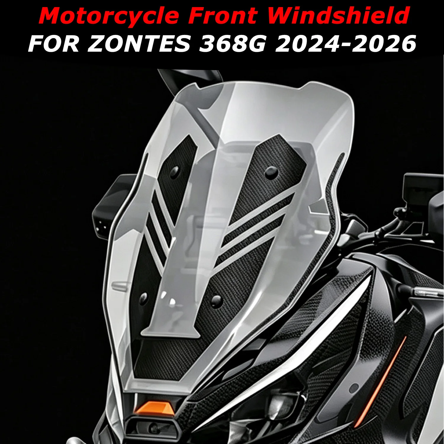 New 2026 Motorcycle Carbon Fiber Repair Water Transfer Printing Windshield Wind Deflector Protective Cover For Zontes 368G 368g