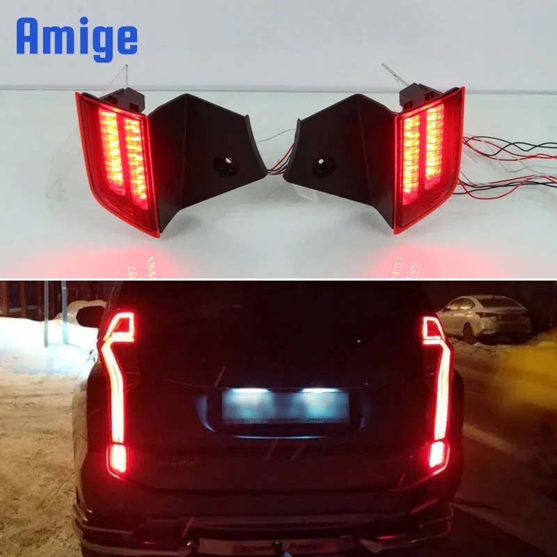 Car LED Rear Bumper Lamps For Mitsubishi Pajero Sports 2016-2019 Brake Light Turn Signal Backup Reflector Lamp Reverse Taillight