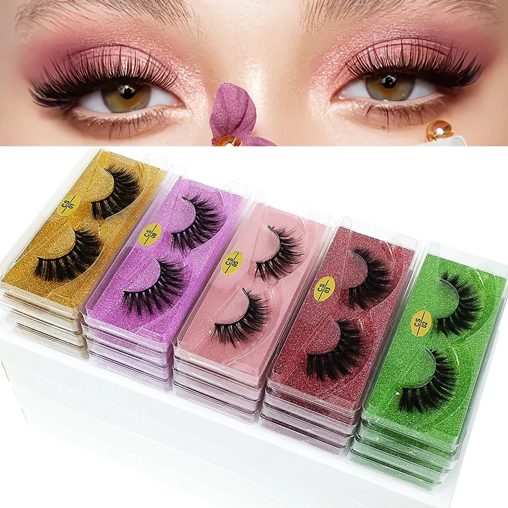 20 Paar 3D-Nerzwimpern im Großhandel, natürlich, flauschig, dünn, falsche Wimpern, Make-up, weich, dick, gefälschte Wimpern – Detail 1