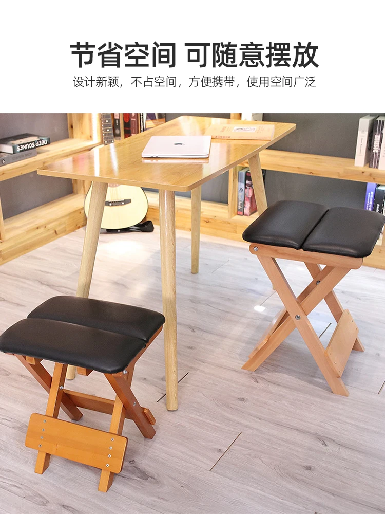 Zen soft bench foldable Chan soft bench Solid wood medium chair Yoga Pilates exercise stool petal mat Zen kneading