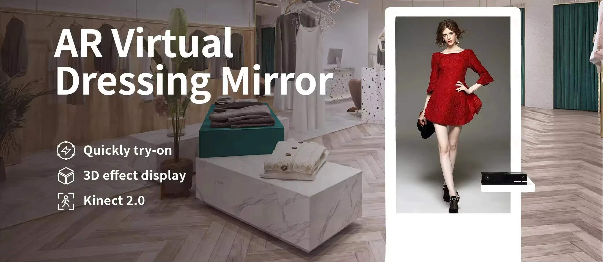 

Virtual Fitting Room Magic 3D Mirror for Cloth Augmented Reality Interactive Dressing