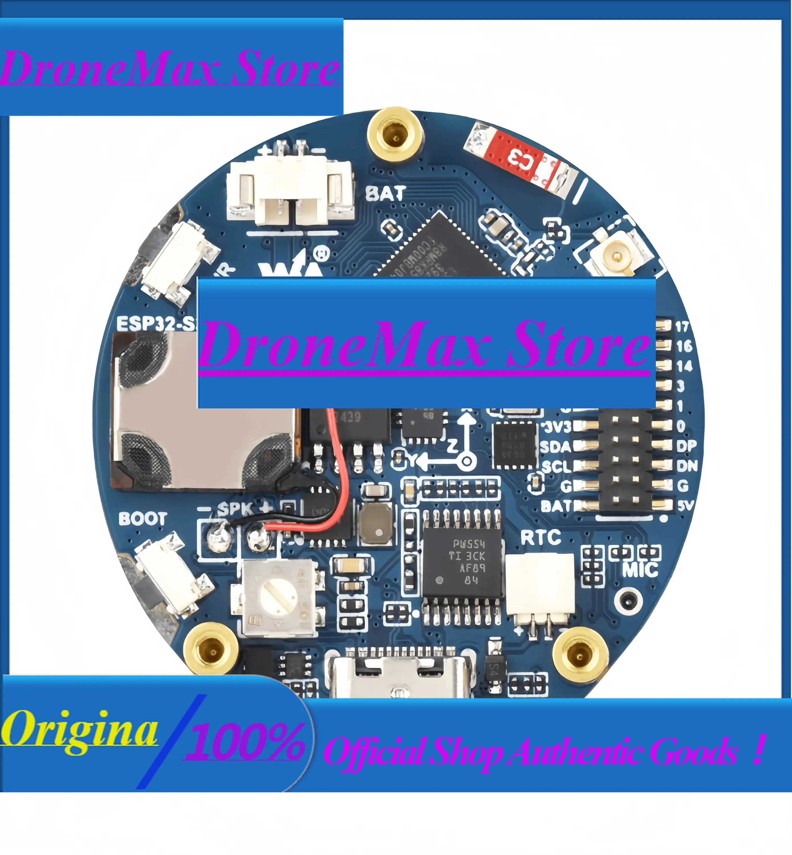 DroMaESP32-S3R8 1.46-inch Round Touch LCD With Built-in Gyroscope Attitude Sensor, Microphone And Speaker, Xiaozhi AI Voice