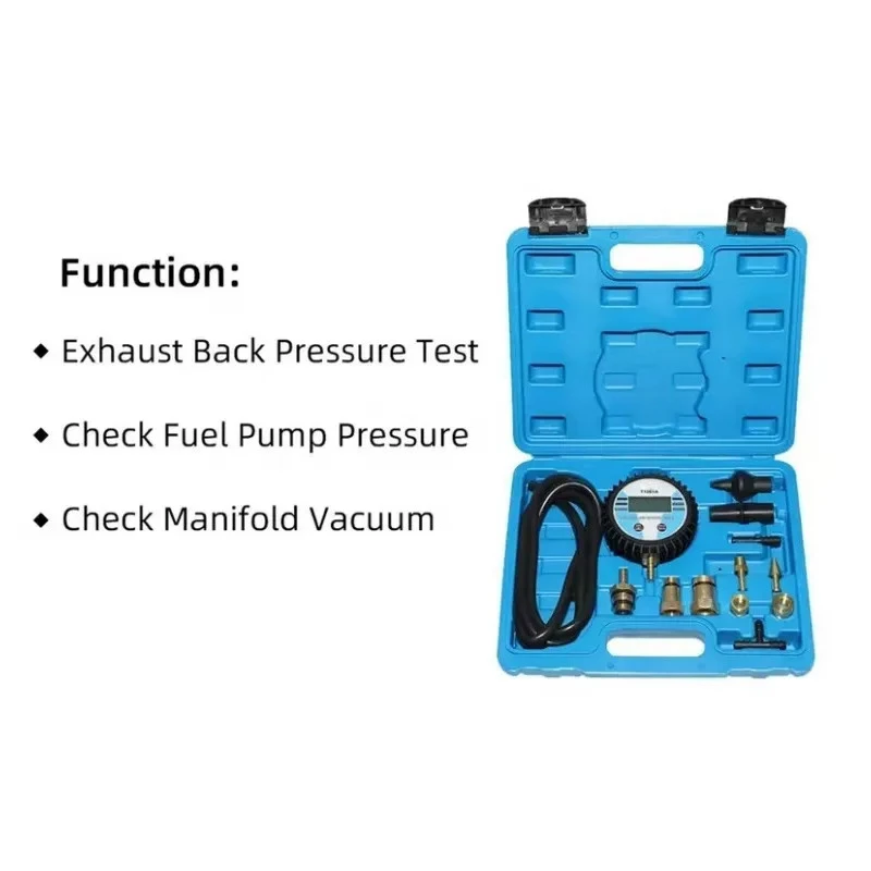 Tester Digital Vacuum Gauge Tester Multifunctiona Fuel Pump Catalytic Converter Muffler Carburetor Exhaust Back Pressure Tool