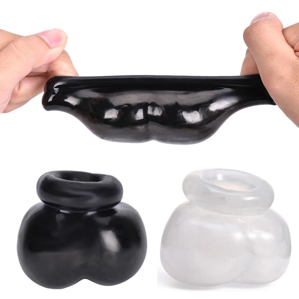 Magnetyczne kulki Cock Soft Scrotum Sleeve Ball Stretcher Male Pussy Ring Time Delay Penis Pump For Man Toys Rubber Testicles